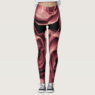Romantic Vintage Rose Background Leggings