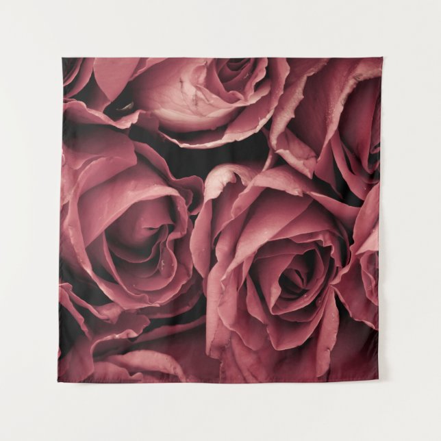 Romantic Vintage Rose Background Tapestry (Front)