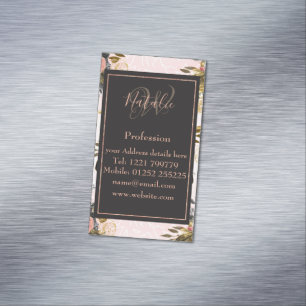 Romantic vintage roses and geometric design 	Magnetic business card