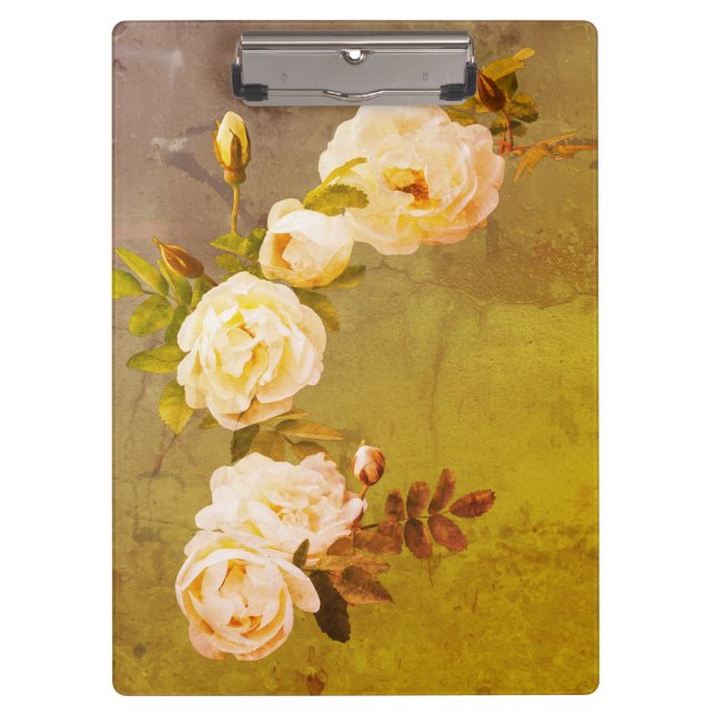 Romantic Vintage Roses  Clipboard (Front)
