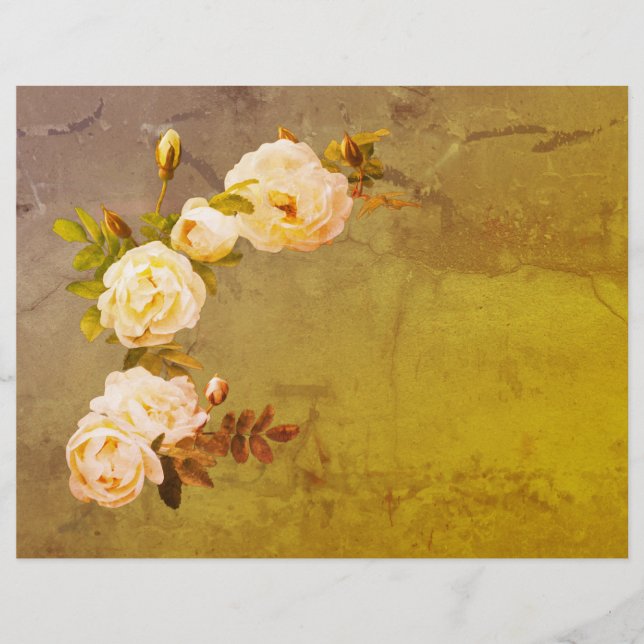 Romantic Vintage Roses Custom Letterhead (Front)