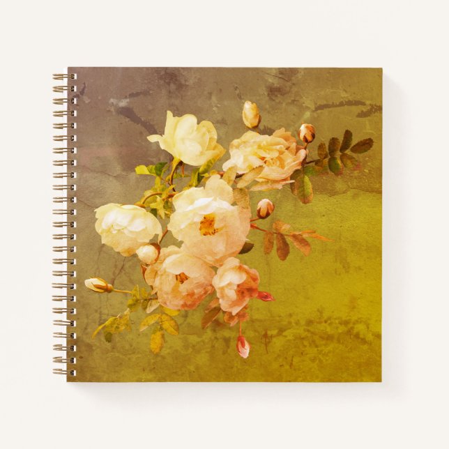 Romantic Vintage Roses Notebook (Front)