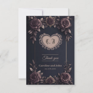 Romantic vintage roses.  thank you card