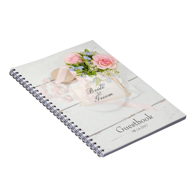 Romantic vintage spring flower wedding guest book (Right Side)