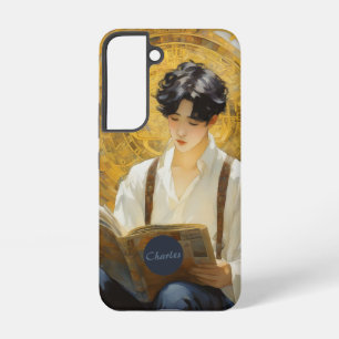 Romantic Vintage Style Art of Boy Reading Samsung Galaxy Case