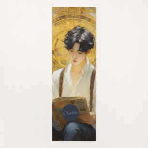 Romantic Vintage Style Art of Boy Reading Yoga Mat