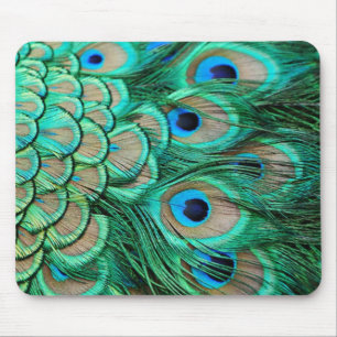 romantic vintage turquoise teal peacock wedding mouse mat