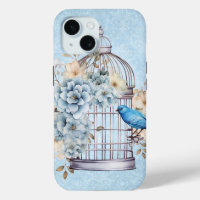 Romantic Vintage Watercolor Floral Birdcage