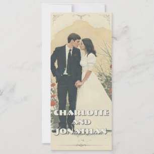 Romantic Vintage Wedding Couple Art