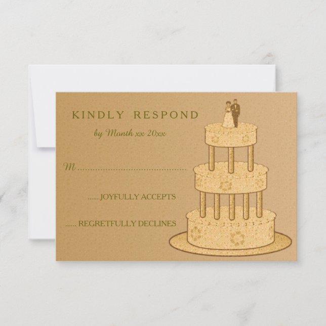 Romantic Vintage Wedding RSVP Card (Front)