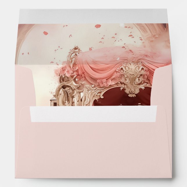 Romantic vintage whimsical wedding  envelope (Back (Bottom))