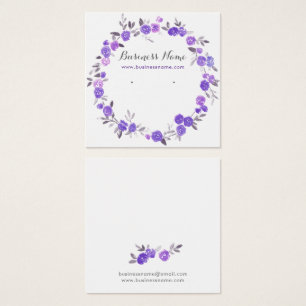 Romantic Violet Floral Background Earring Cards