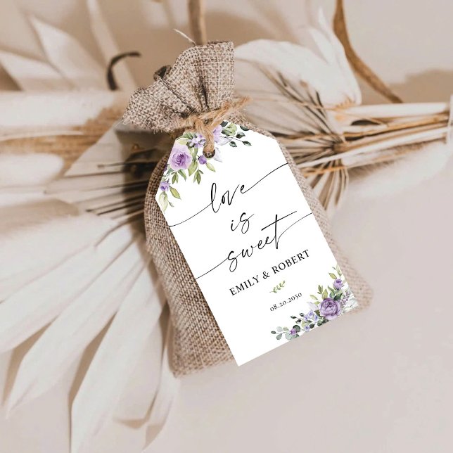 Romantic Violet Flowers Floral Gift Tag (Creator Uploaded)