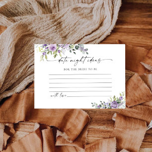 Romantic Violet Flowers Wedding Enclosure Card