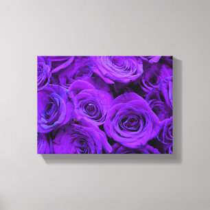 romantic violet purple roses, pretty rose bouquet canvas print