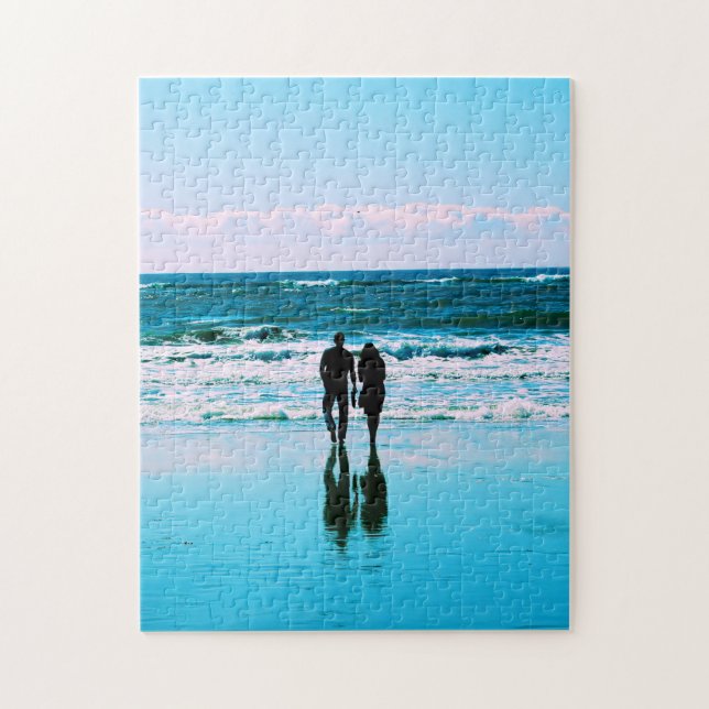 Romantic Walk on the Beach - 11x14 - 252 pcs Jigsaw Puzzle (Vertical)
