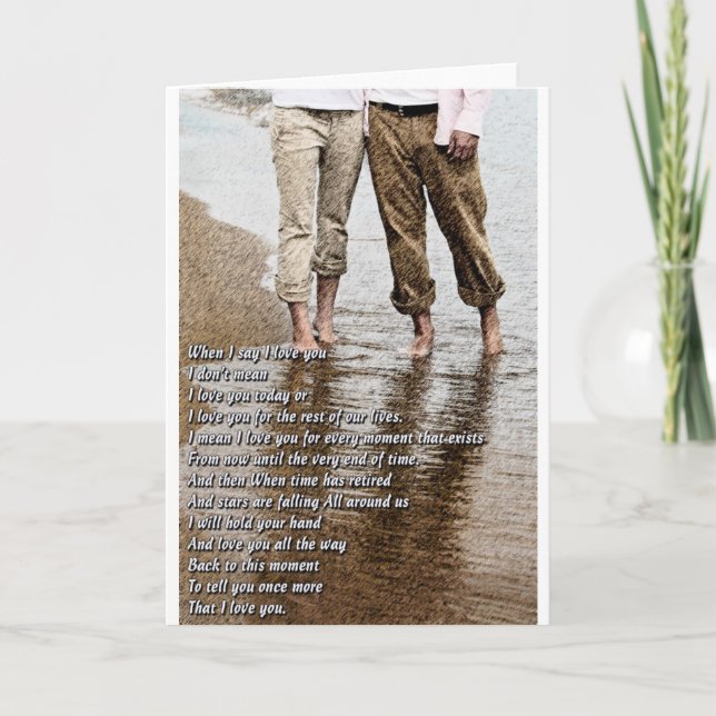 Romantic walk on the beach Card (Front)