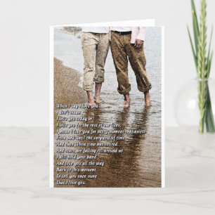 Romantic walk on the beach Card