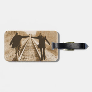 Romantic Walk on the Rail Luggage Tag