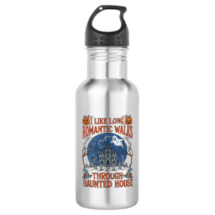 Romantic Walks Through Haunted House Ghost Pumpkin 532 Ml Water Bottle
