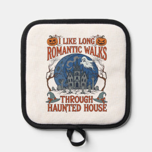 Romantic Walks Through Haunted House Ghost Pumpkin Pot Holder