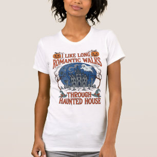 Romantic Walks Through Haunted House Ghost Pumpkin T-Shirt