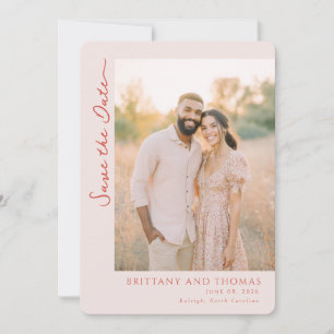 Romantic Warm Beige Photo Save The Date