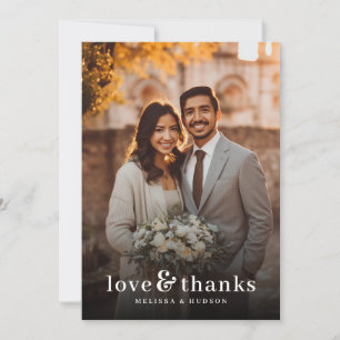 Romantic Warm Elegant Photo Thank You Card
