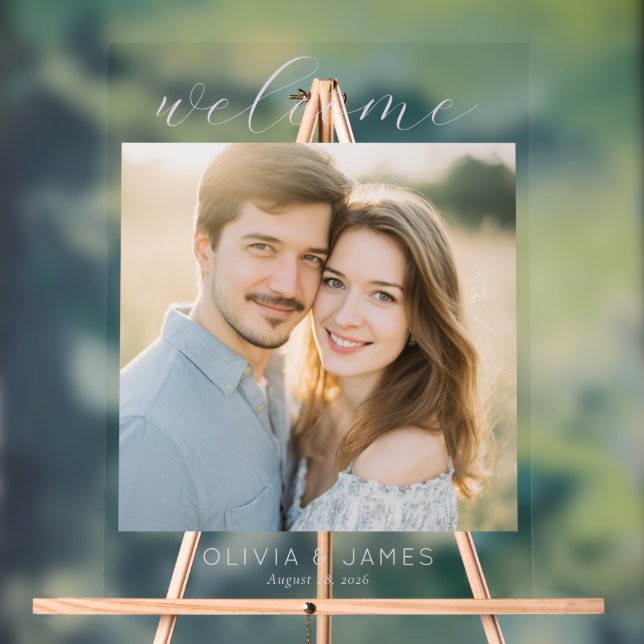Romantic Warm Minimalist Photo Acrylic Sign (Neutral)