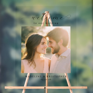 Romantic Warm Minimalist Photo Acrylic Sign