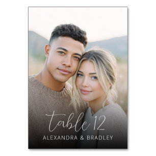 Romantic Warm Photo Table Number