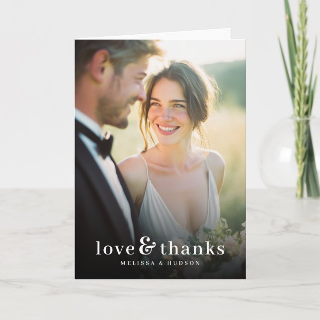Romantic Warm Photo Thank You Card (Front)