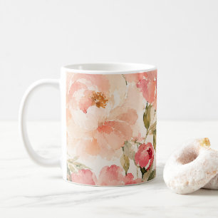 Romantic Warm Summer Watercolor Blossoms Coffee Mug