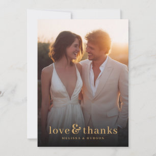 Romantic Warm Sunset Photo Thank You Card