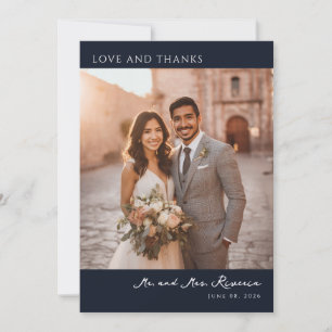 Romantic Warm Sunset Photo Thank You Card