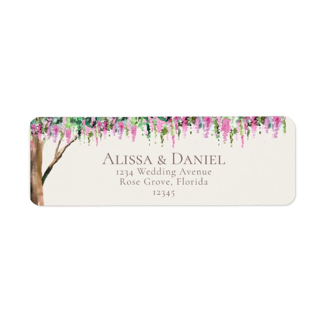 Romantic Watercolor Acacia Address Label (Front)