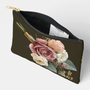 Romantic Watercolor Bridal Bouquet Accessory Pouch