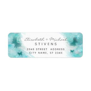 Romantic watercolor butterfly script wedding