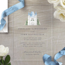 Romantic Watercolor Castle Illustration Wedding