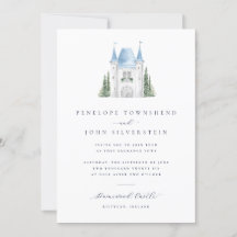 Romantic Watercolor Castle Illustration Wedding