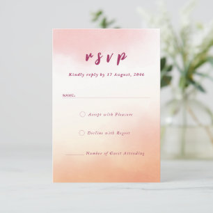 Romantic watercolor colourful wedding RSVP Thank You Card