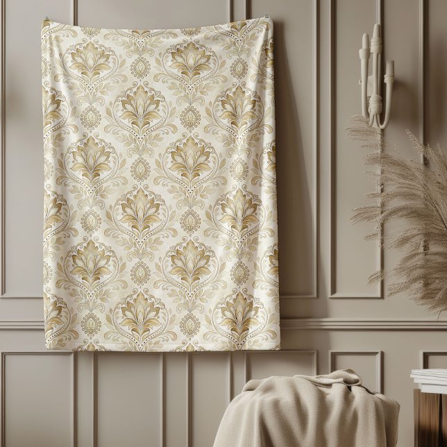 Romantic Watercolor Damask Warm Elegant Retreat Fleece Blanket (Romantic Watercolor Damask Warm Elegant Retreat Fleece Blanket)