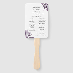 Romantic Watercolor Floral Amethyst Program Hand Fan