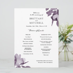 Romantic Watercolor Floral Amethyst Program Invitation