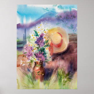 Romantic Watercolor Floral Art Poster