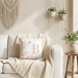 Romantic Watercolor Floral Filigree Design Cushion