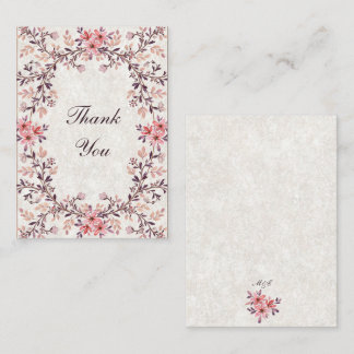 Romantic Watercolor Floral Frame-Rustic Fall Card