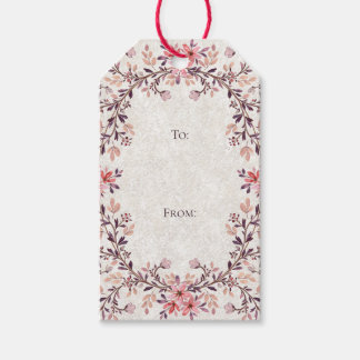 Romantic Watercolor Floral Frame-Rustic Fall Gift Tags