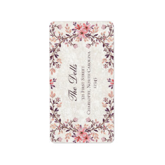 Romantic Watercolor Floral Frame-Rustic Fall Label