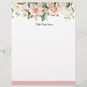 Romantic Watercolor floral, letterhead